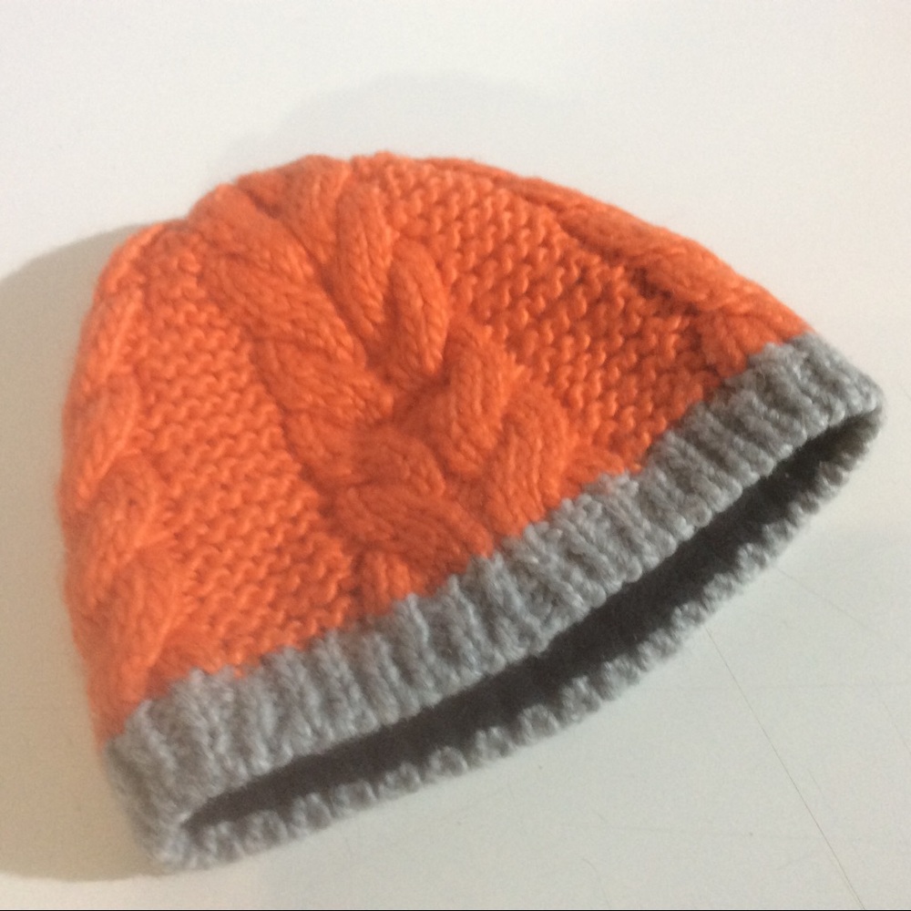 Eisbär Orange Knit Hat Austria Alpine Skiing Ski Winter Beanie Skull Cap *NO TAG - Picture 6 of 6